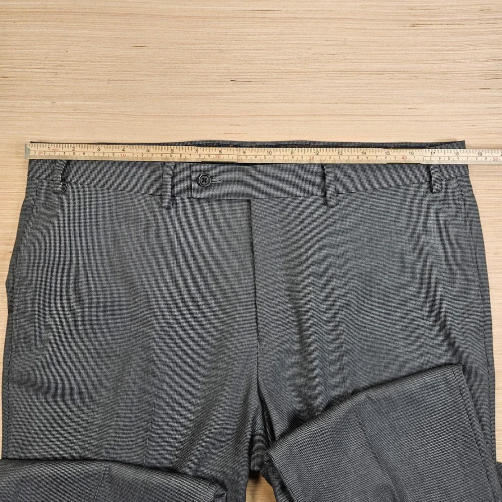 Lauren Ralph Lauren Dress Pants Mens 38x30 Gray Micro Houndstooth Stretch